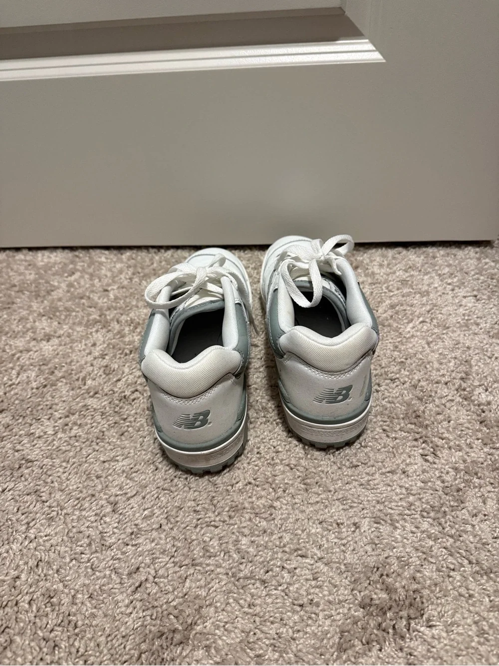 New Balance 550 White with Light Grayish-Blue Accents